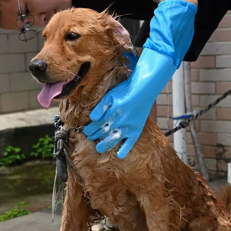 Dog Cat Bathing Cleaning Glove Pet Grooming Cleaning Gloves Soft Silicone Dog Shower Hair Removal Glove