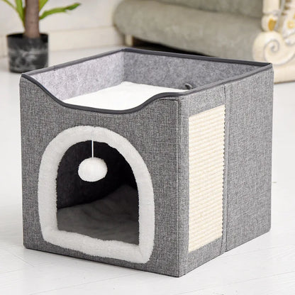 Cat's nest is warm in winter, removable and washable, fully enclosed and easy to clean, large and foldable, suitable for all sea