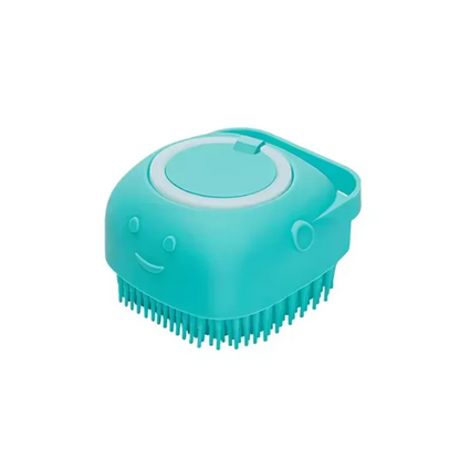 Dog Bathing Brush Pet Massage Brush Shampoo Dispenser Soft Silicone Brush Rubber Bristle for Dogs and Cats Shower Grooming Tool