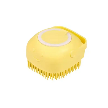 Dog Bathing Brush Pet Massage Brush Shampoo Dispenser Soft Silicone Brush Rubber Bristle for Dogs and Cats Shower Grooming Tool