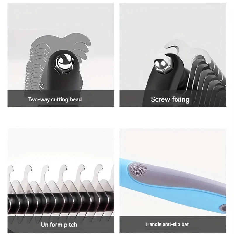Dog combs,Breed Dog Groomer Dual Function Deshedding Brush & Undercoat Rake  Easy, Comfortable Grooming