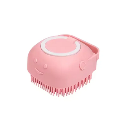 Dog Bathing Brush Pet Massage Brush Shampoo Dispenser Soft Silicone Brush Rubber Bristle for Dogs and Cats Shower Grooming Tool