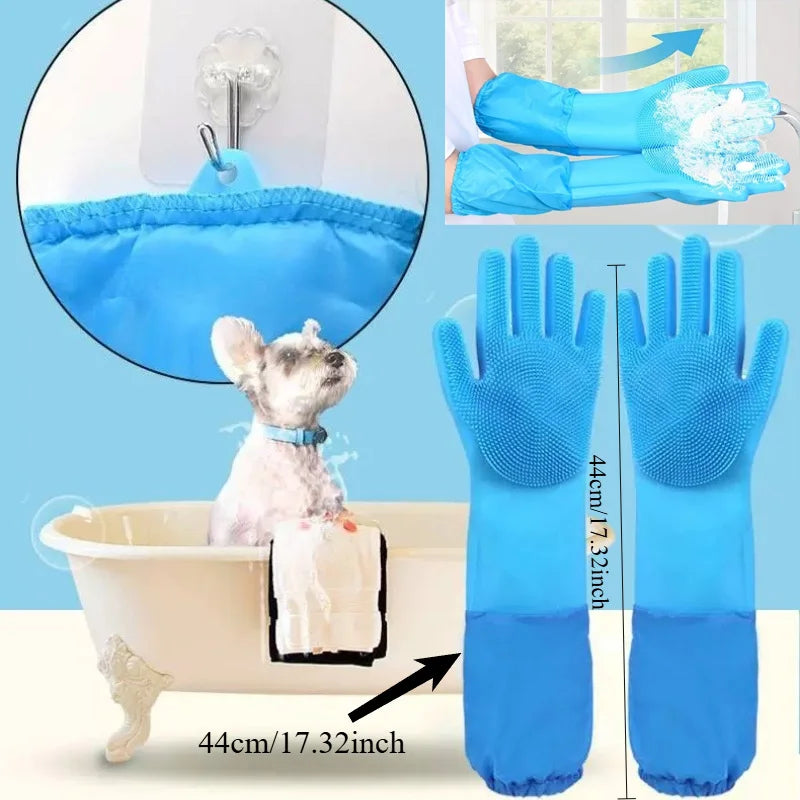 Dog Cat Bathing Cleaning Glove Pet Grooming Cleaning Gloves Soft Silicone Dog Shower Hair Removal Glove